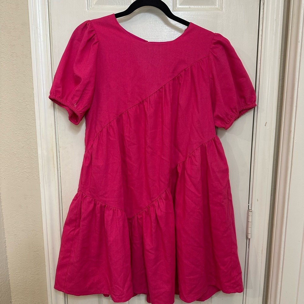 Entro Vibrant Pink Casual Dress